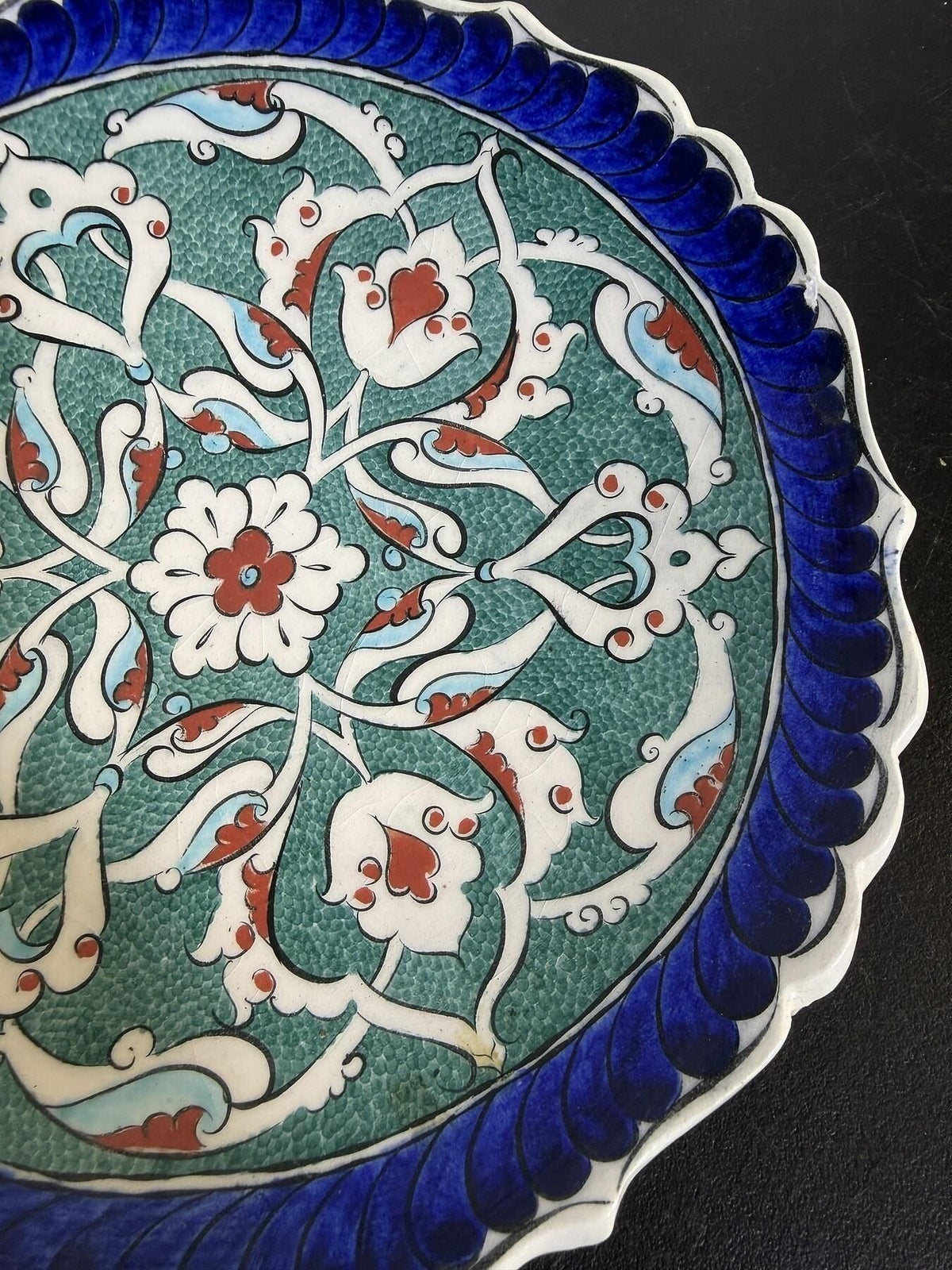 Gencer Cini Kütahya Turkish Hand Made Ceramic Decorative Plate 7" - Wormhole Thrift