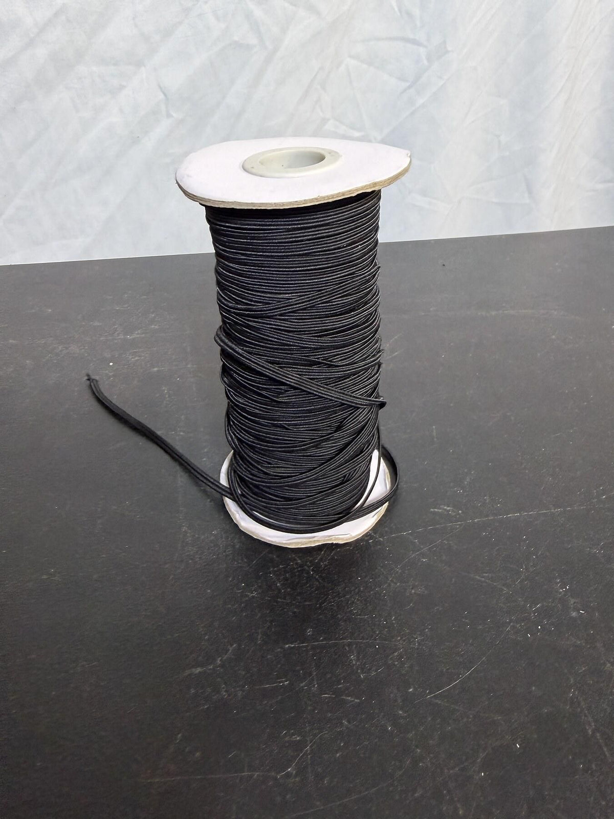 Bulk Black Elastic Cord Spool - Craft & Sewing Supply - Wormhole Thrift
