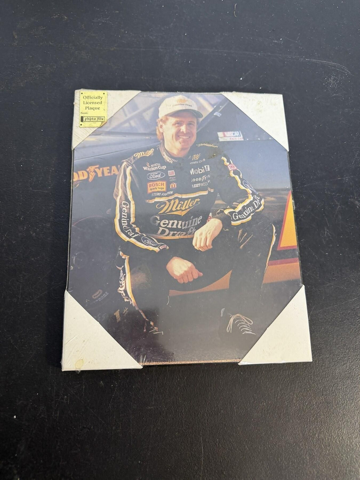 Vintage Photo File Rusty Wallace Miller Genuine Draft NASCAR Plaque - Wormhole Thrift