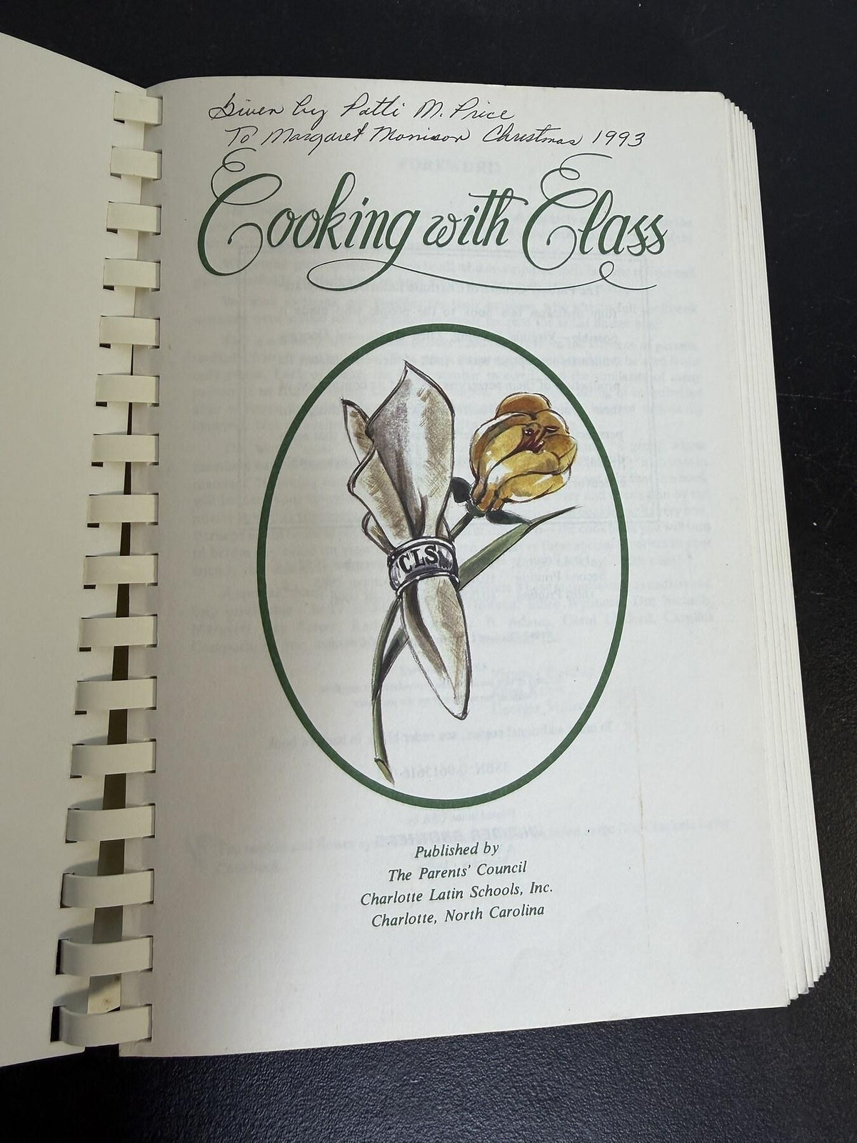 Vintage Cooking with Class Spiral Bound Cookbook Recipes - Wormhole Thrift