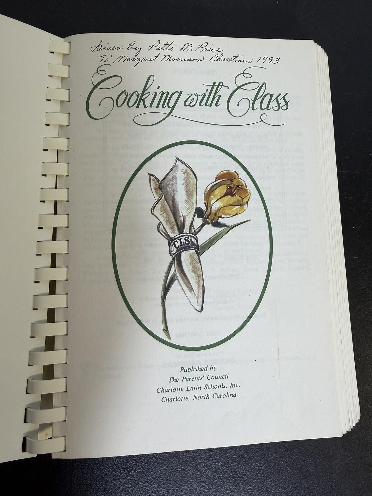 Vintage Cooking with Class Spiral Bound Cookbook Recipes - Wormhole Thrift