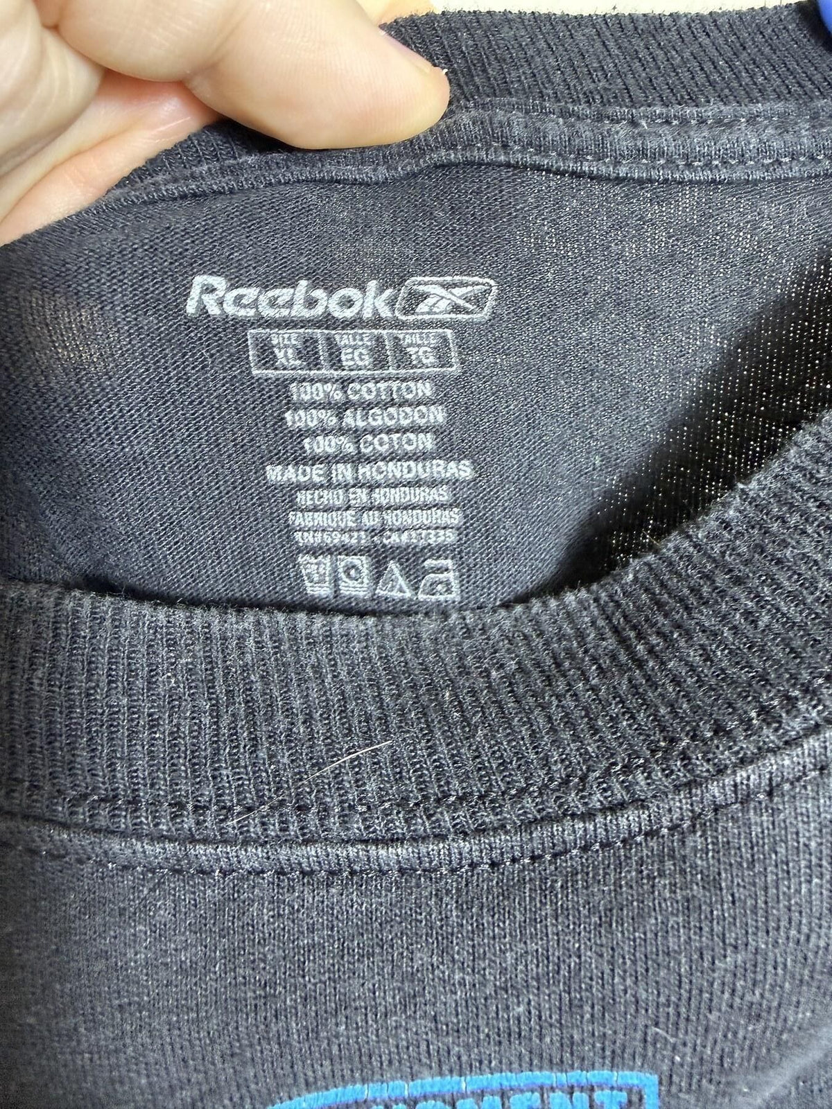 Vintage Reebok NFL Carolina Panthers Equipment Black T-Shirt Men's XL - Wormhole Thrift
