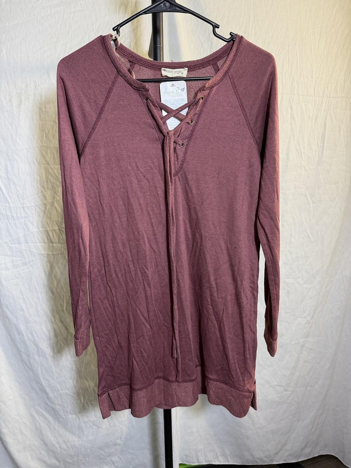 TWENTY SECOND Aqua B Boutique Mauve Lace-Up Tunic Top S NWT - Wormhole Thrift