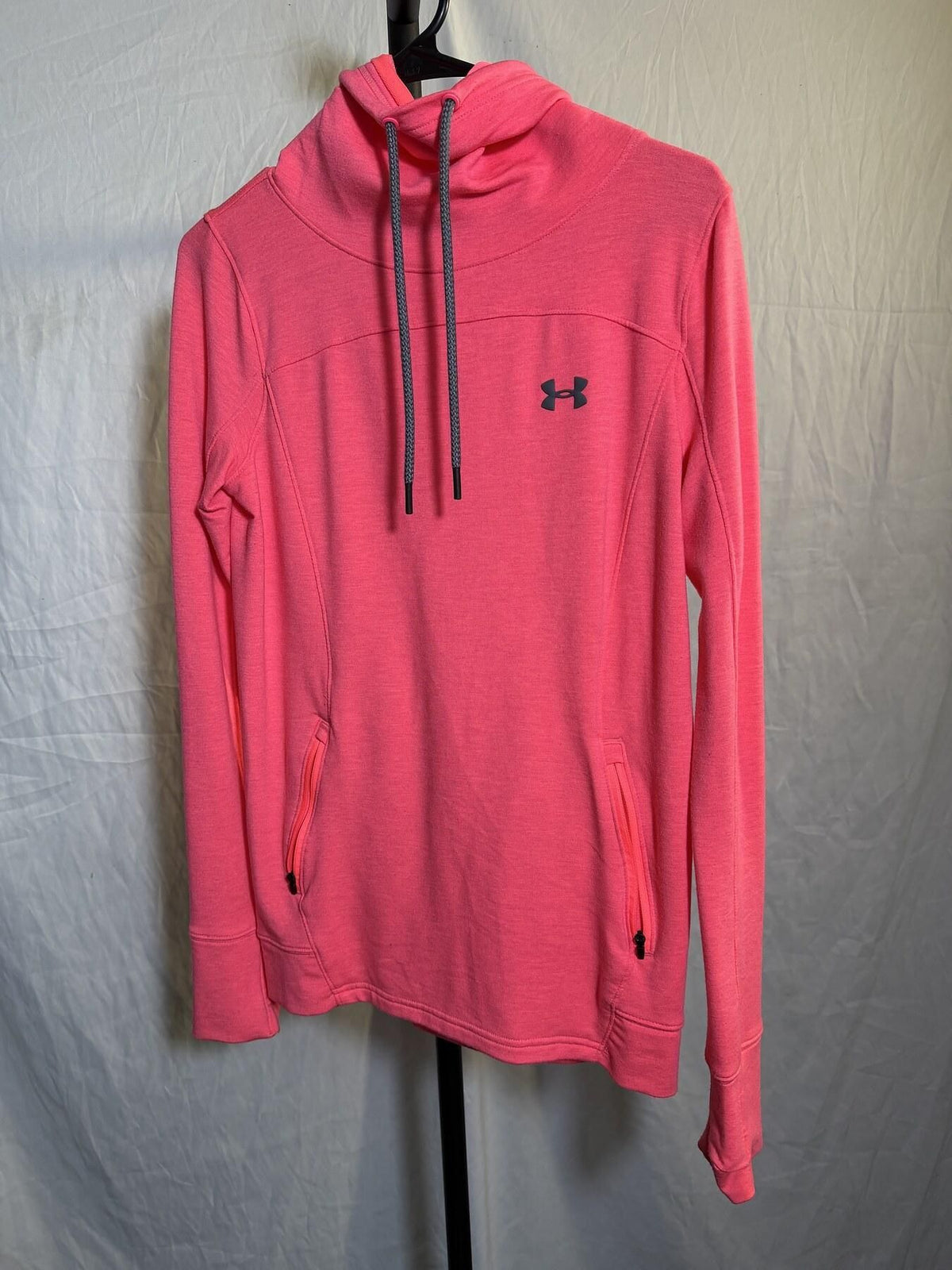 Under Armour Women's XS Neon Pink Loose Fit Cowl Neck Hoodie - Wormhole Thrift