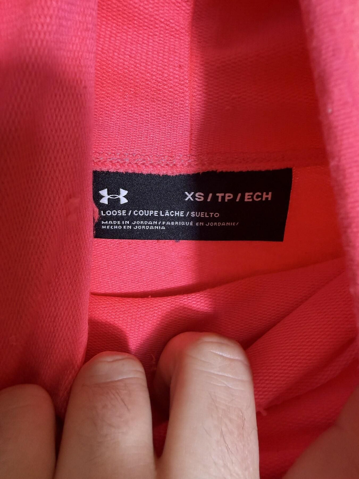 Under Armour Women's XS Neon Pink Loose Fit Cowl Neck Hoodie - Wormhole Thrift