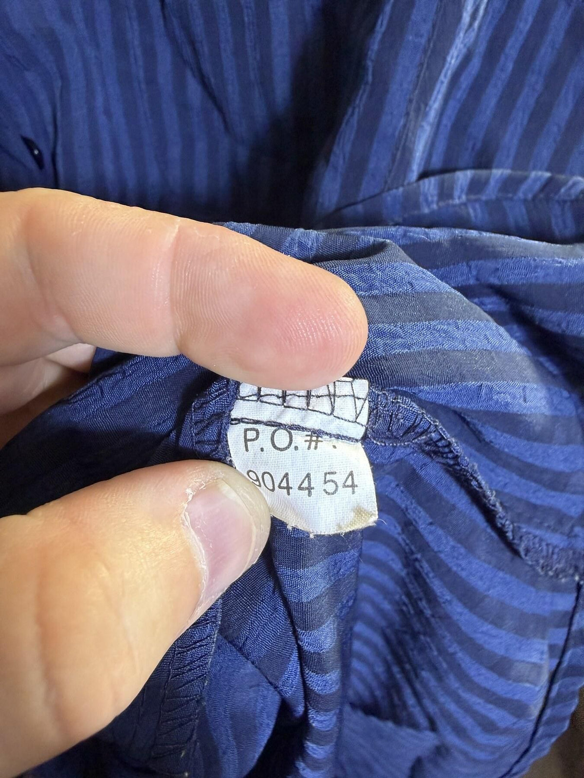 Dressbarn Woman Blue Striped Long Sleeve Button Up Shirt Blouse - Wormhole Thrift