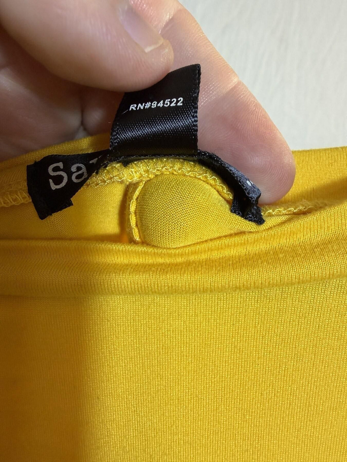 Say What? Women's Yellow Asymmetrical Hem Tunic Top Size L - Wormhole Thrift