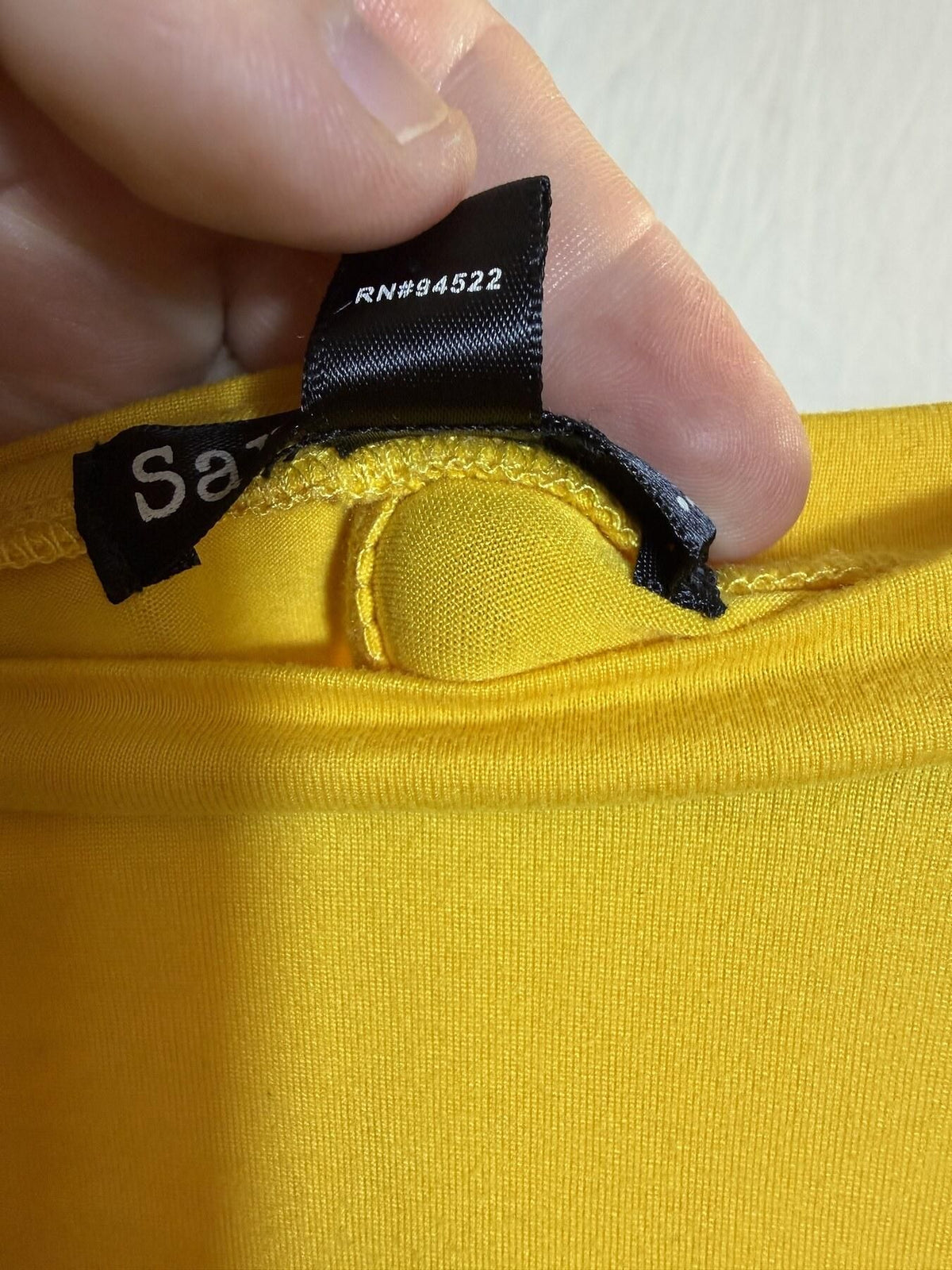 Say What? Women's Yellow Asymmetrical Hem Tunic Top Size L - Wormhole Thrift