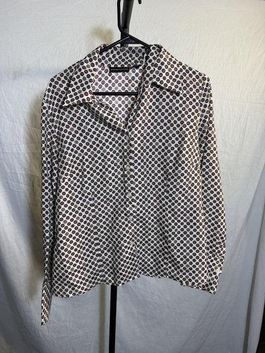 Vintage goodclothes Men's Large Geometric Polyester Button-Up Shirt - Wormhole Thrift