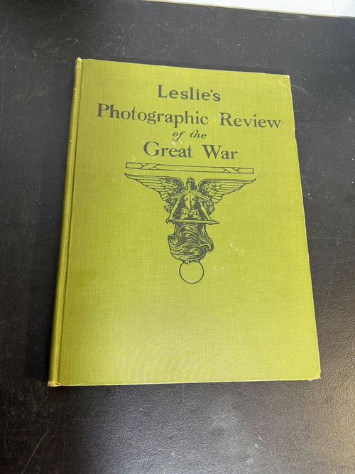 Antique 1921 Leslie's Photographic Review of The Great War WWI Book - Wormhole Thrift