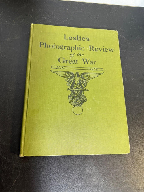 Antique 1921 Leslie's Photographic Review of The Great War WWI Book - Wormhole Thrift