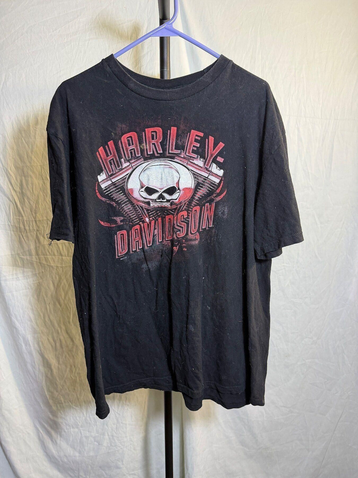 Harley-Davidson Biker Bull Barracuda Skull Graphic T-Shirt Men's XL - Wormhole Thrift