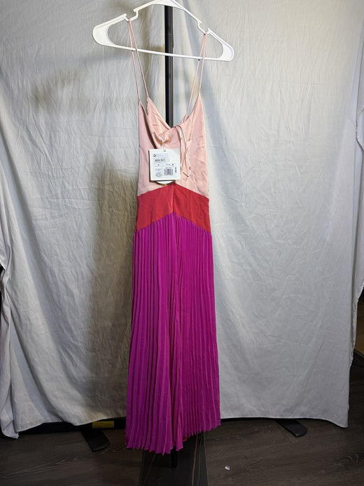 Cushnie for Target Colorblock Pleated Maxi Dress Pink Magenta Size 6 - Wormhole Thrift