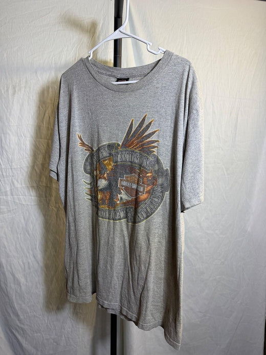 Vintage Harley-Davidson Greenville SC Eagle T-Shirt Men's Grey - Wormhole Thrift