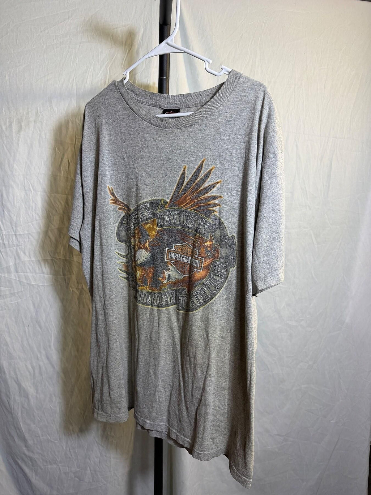Vintage Harley-Davidson Greenville SC Eagle T-Shirt Men's Grey - Wormhole Thrift