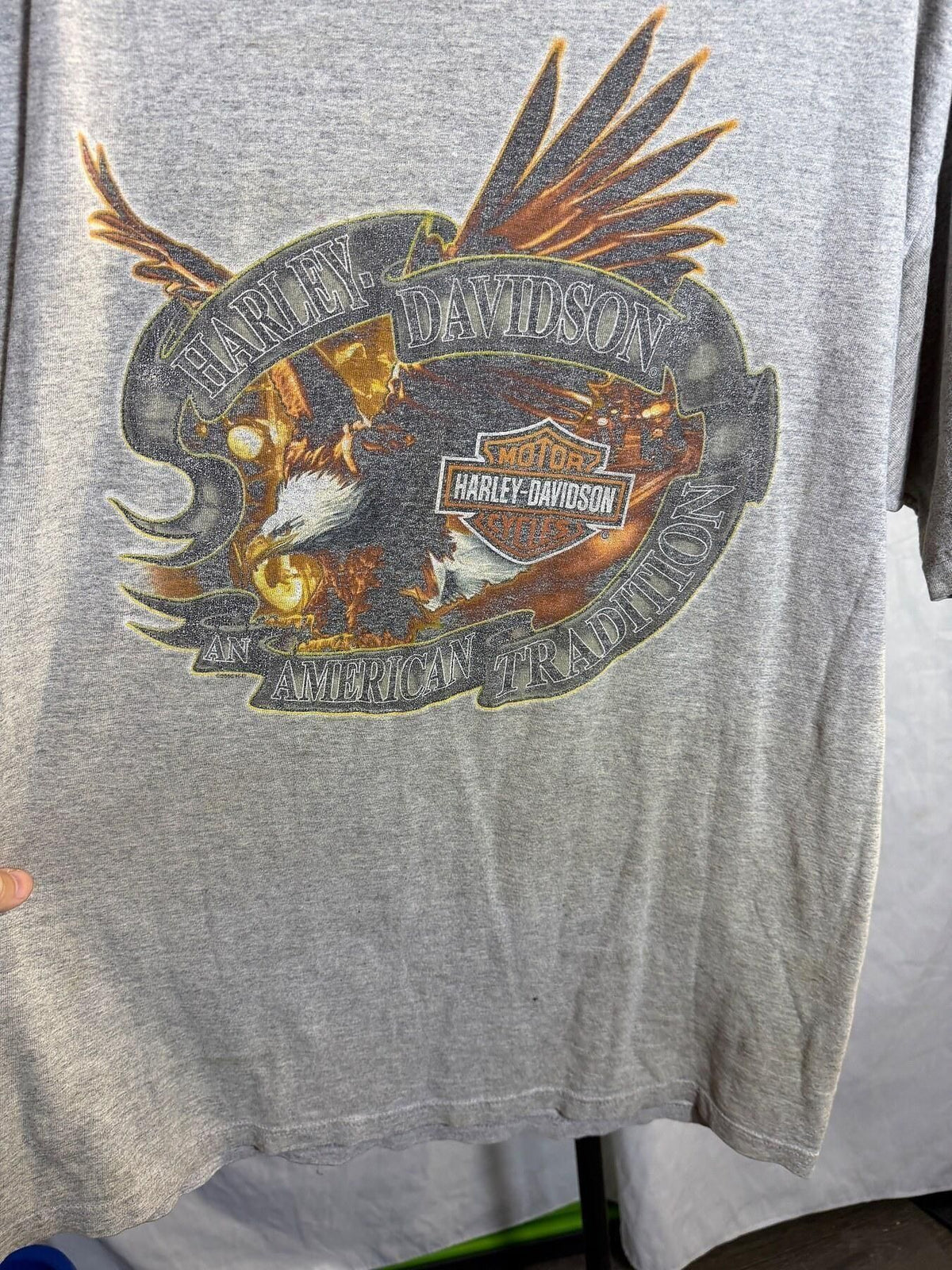 Vintage Harley-Davidson Greenville SC Eagle T-Shirt Men's Grey - Wormhole Thrift