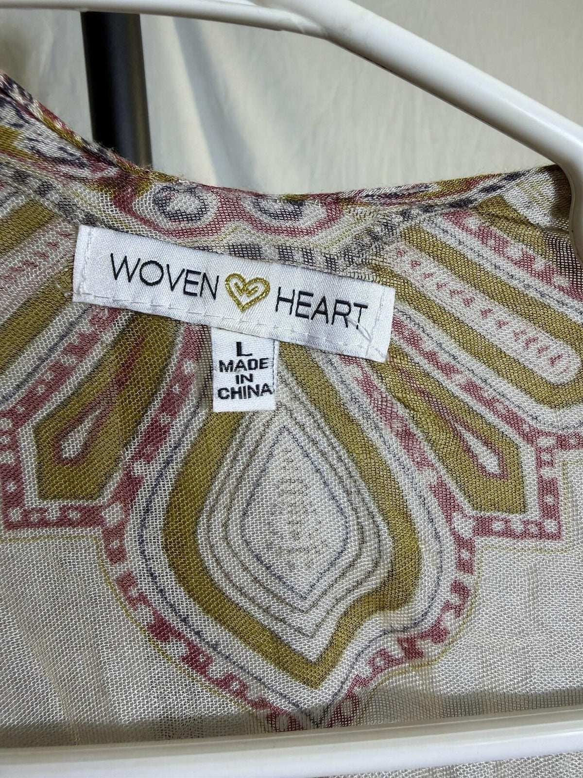 Woven Heart Women's Bohemian Floral Kimono Cardigan Duster Size L - Wormhole Thrift