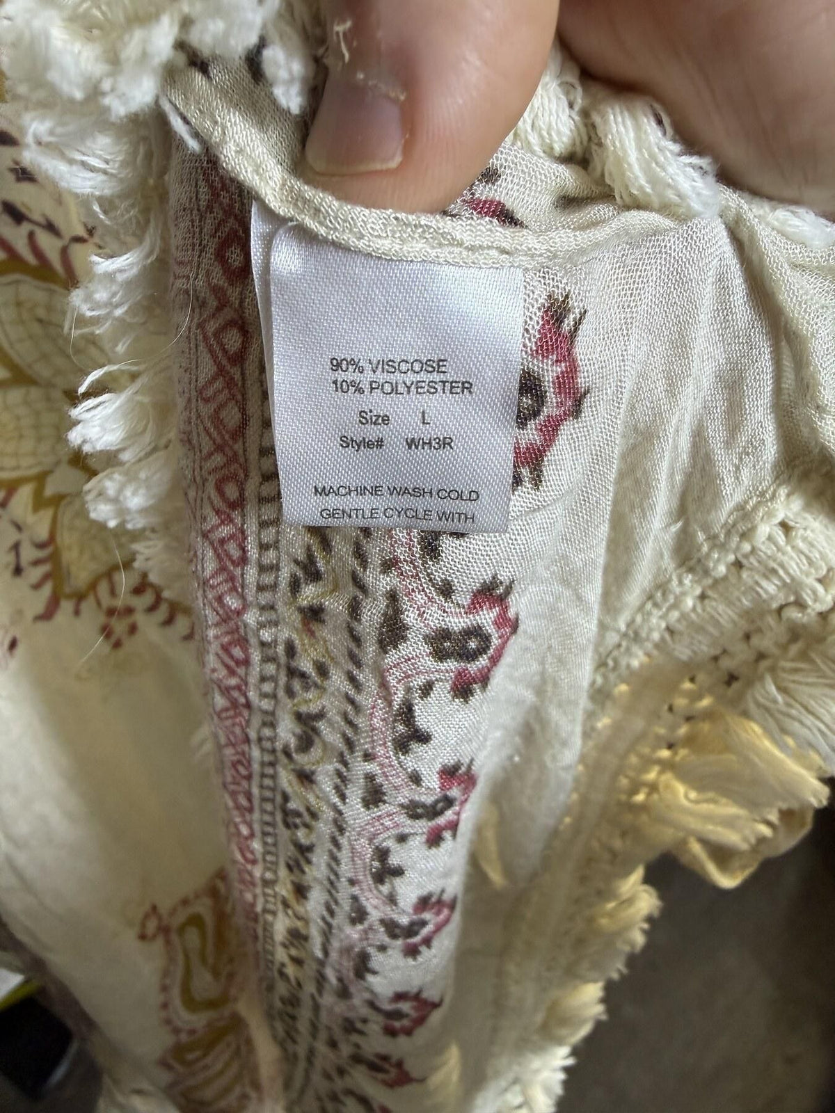 Woven Heart Women's Bohemian Floral Kimono Cardigan Duster Size L - Wormhole Thrift
