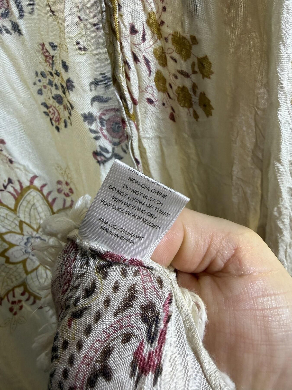 Woven Heart Women's Bohemian Floral Kimono Cardigan Duster Size L - Wormhole Thrift