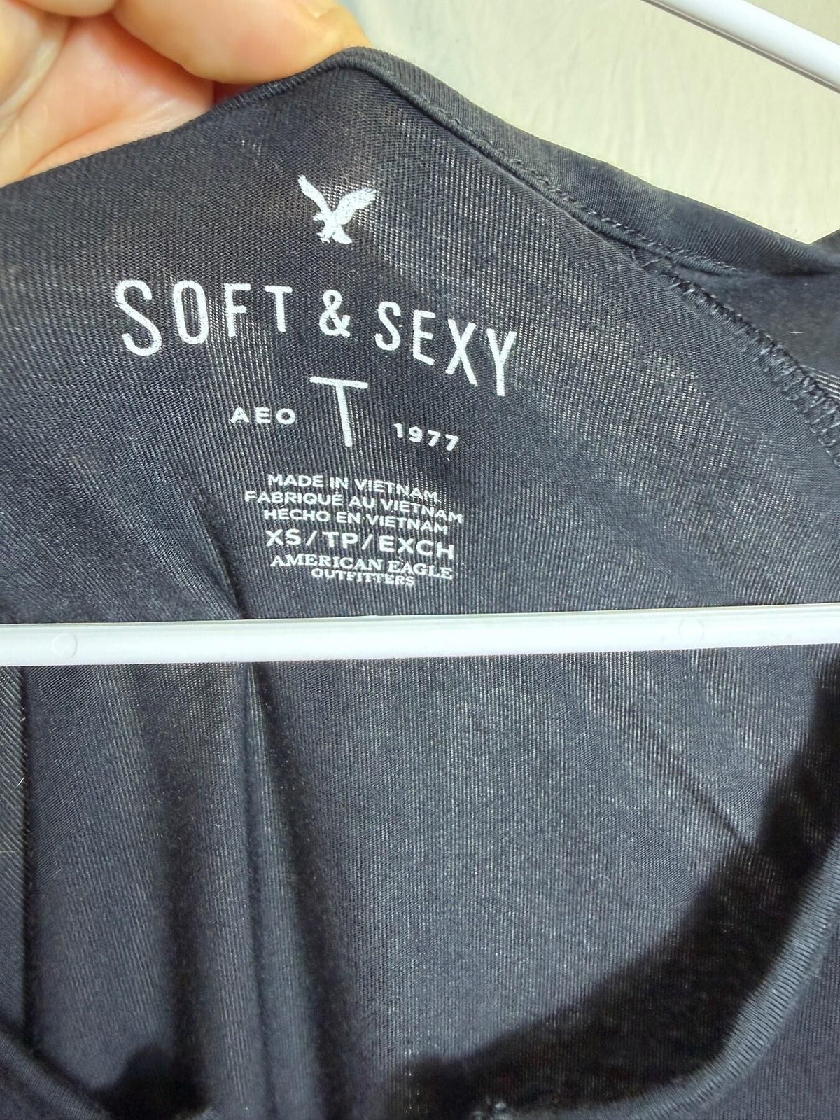 American Eagle Soft & Sexy Black Lace-Up V-Neck Top Women's XS - Wormhole Thrift