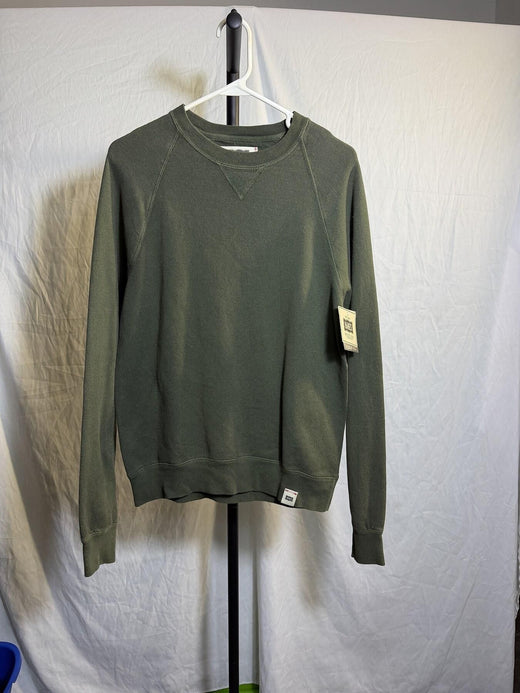 Hanes Garment Dyed Raglan Crewneck Sweatshirt Small Petite Olive Green NWT - Wormhole Thrift