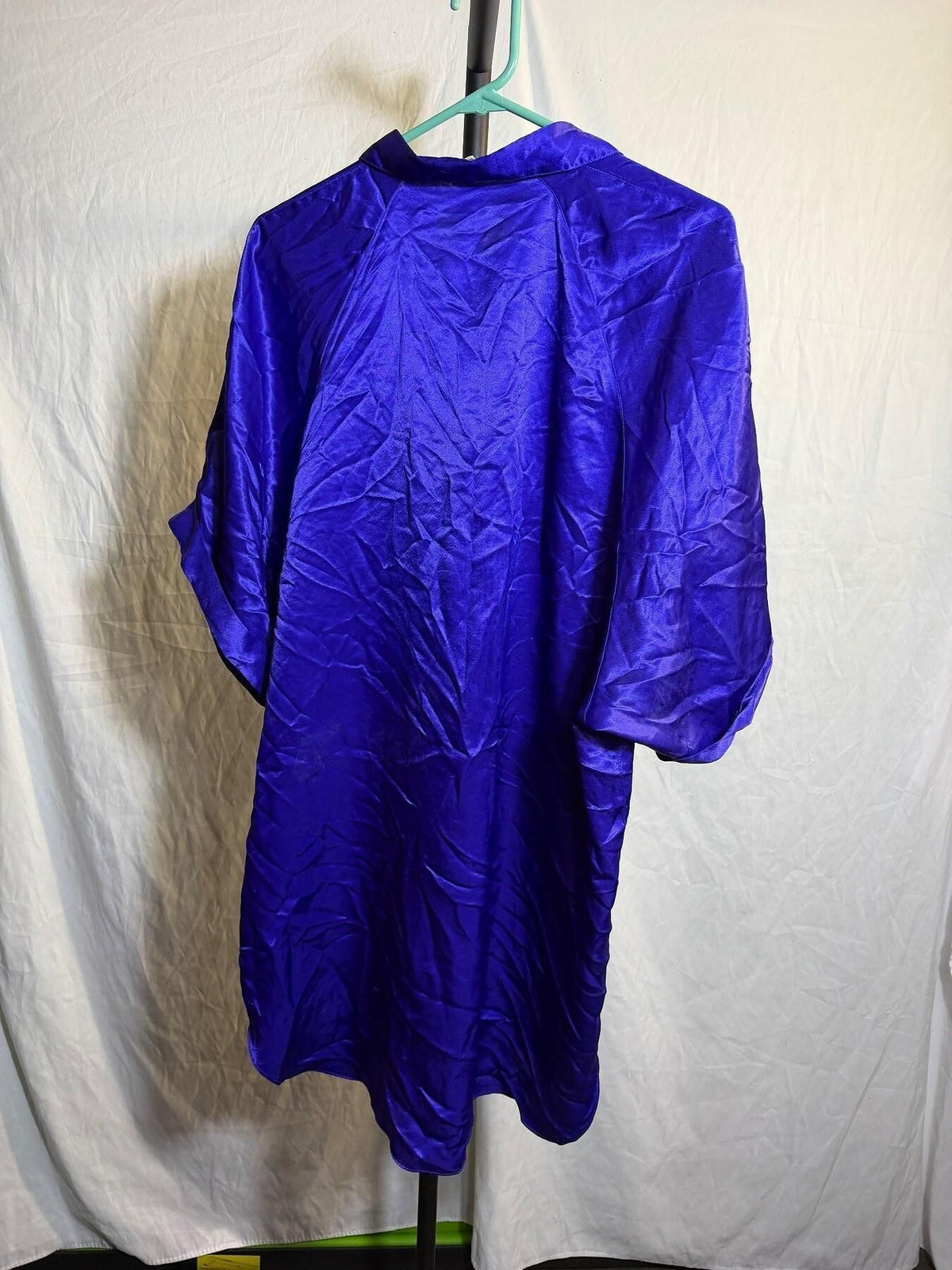 Vintage Kathryn Purple Satin Polyester Nightshirt Nightgown Size L - Wormhole Thrift