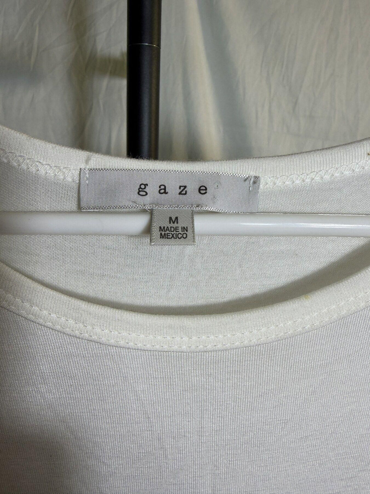 gaze Women's White Rayon Blend Peplum Top Size M - Wormhole Thrift