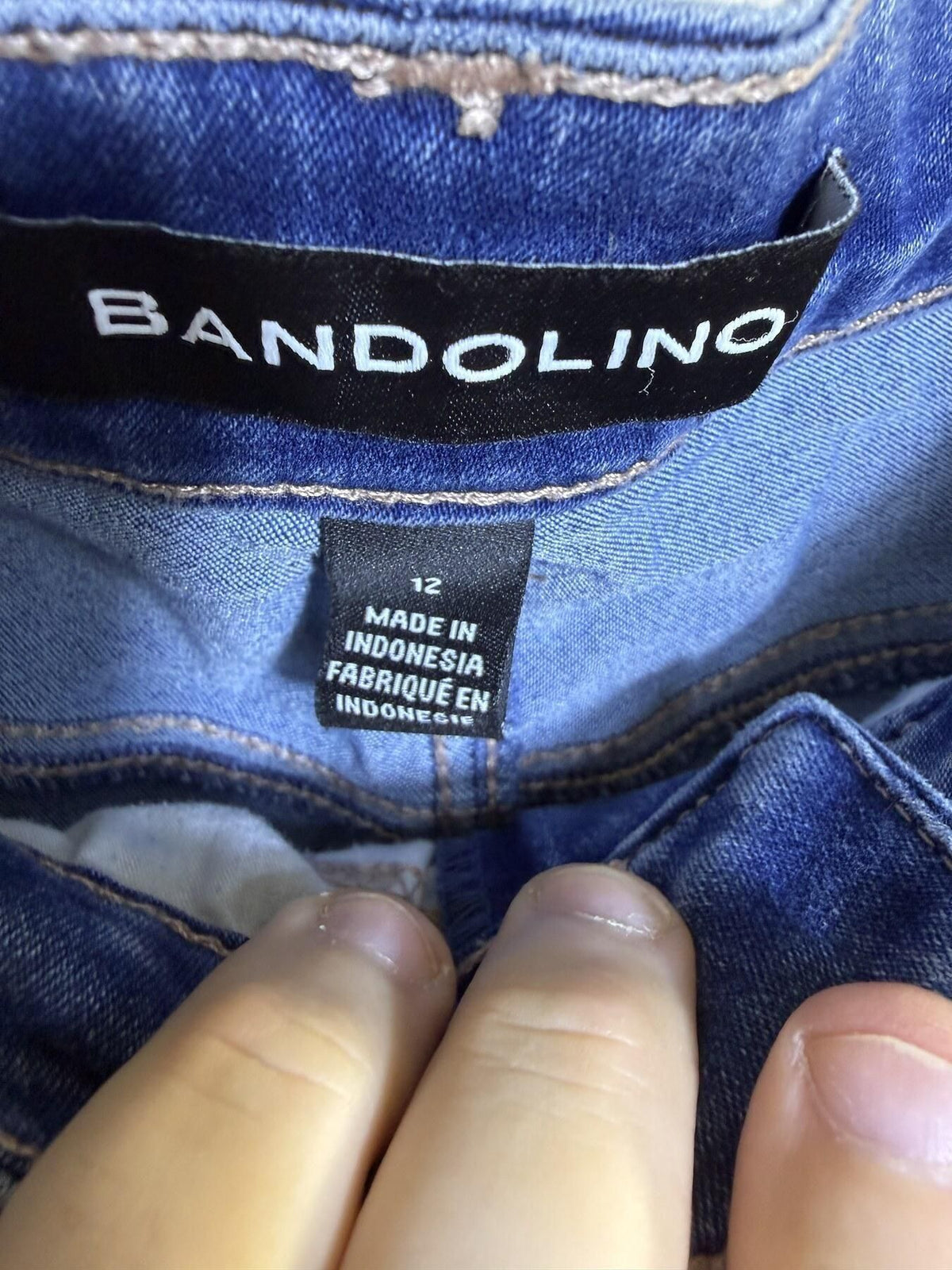 Bandolino Amy Straight Leg Jeans Women's Size 12 Blue Denim Pants - Wormhole Thrift