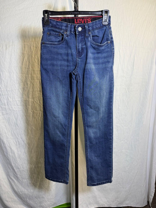 Levi's 514 Slim Straight Jeans Youth Boys Size 12 Regular W26 L27 Blue Denim - Wormhole Thrift