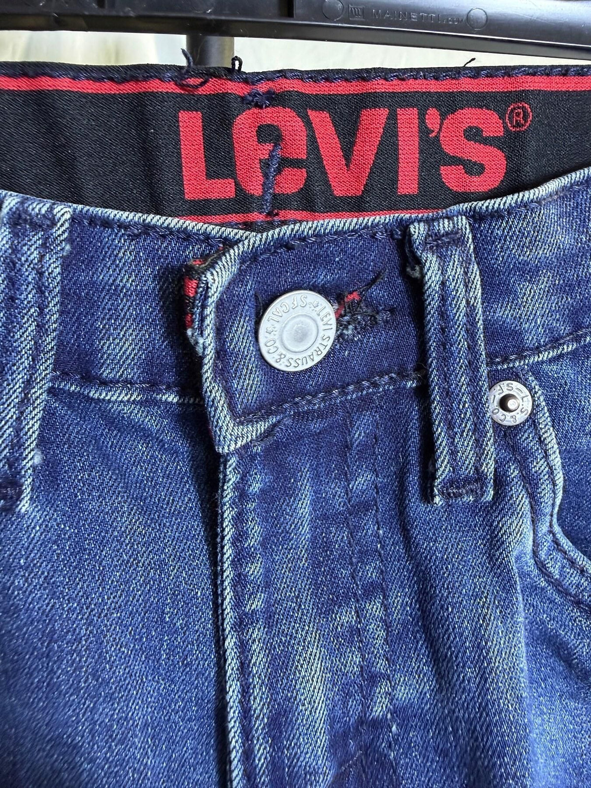 Levi's 514 Slim Straight Jeans Youth Boys Size 12 Regular W26 L27 Blue Denim - Wormhole Thrift
