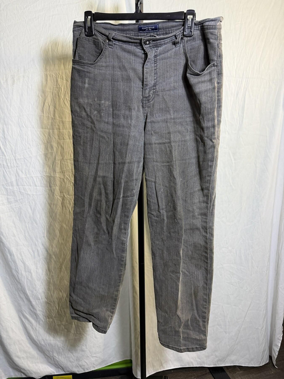 Charter Club Women's Grey Classic Straight Jeans Size 12S - Wormhole Thrift