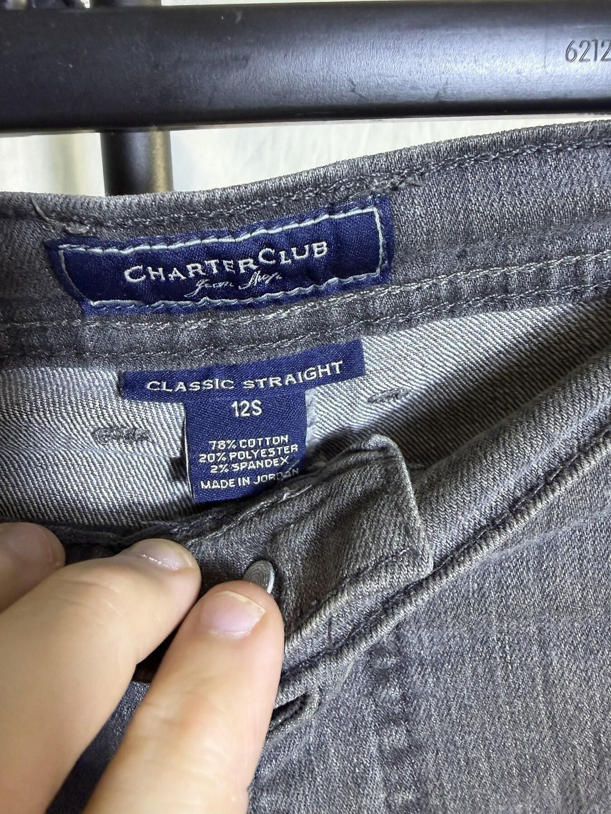 Charter Club Women's Grey Classic Straight Jeans Size 12S - Wormhole Thrift