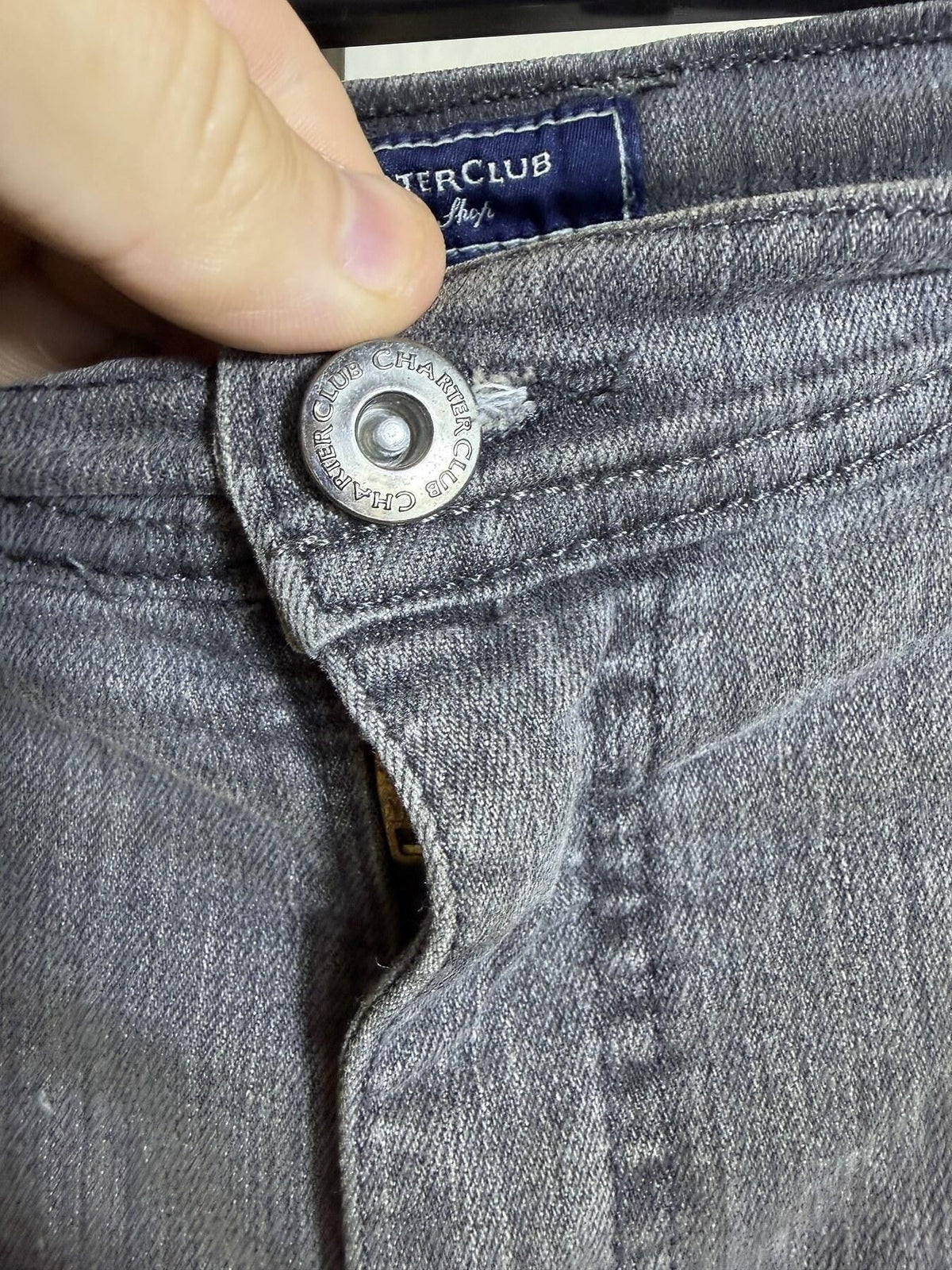 Charter Club Women's Grey Classic Straight Jeans Size 12S - Wormhole Thrift