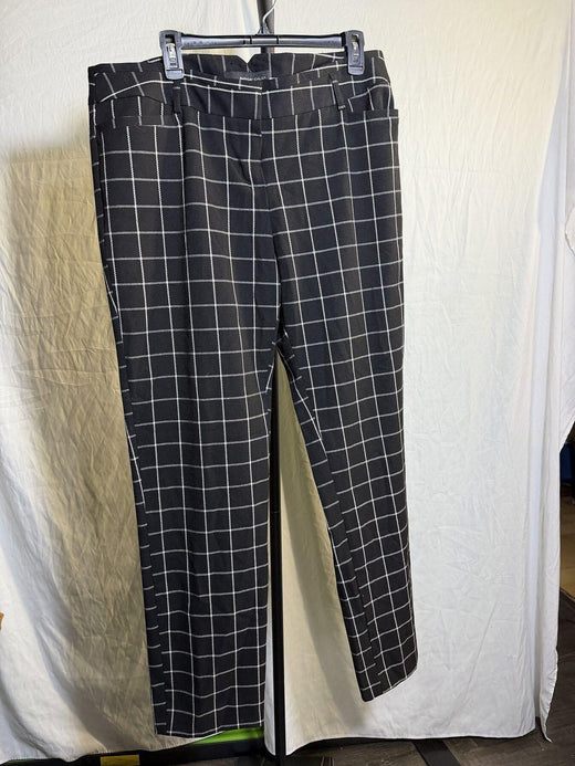 AMANDA CHELSEA Women's Black & White Plaid Pants Size 14 - Wormhole Thrift