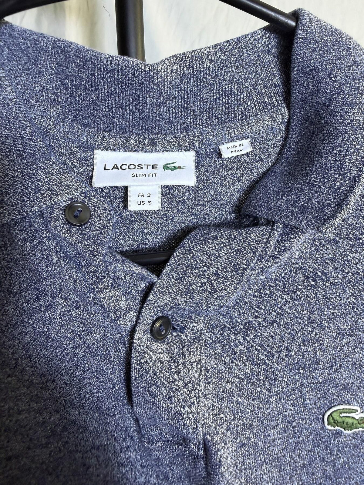Lacoste Men's Slim Fit Polo Shirt Blue US S FR 3 - Wormhole Thrift
