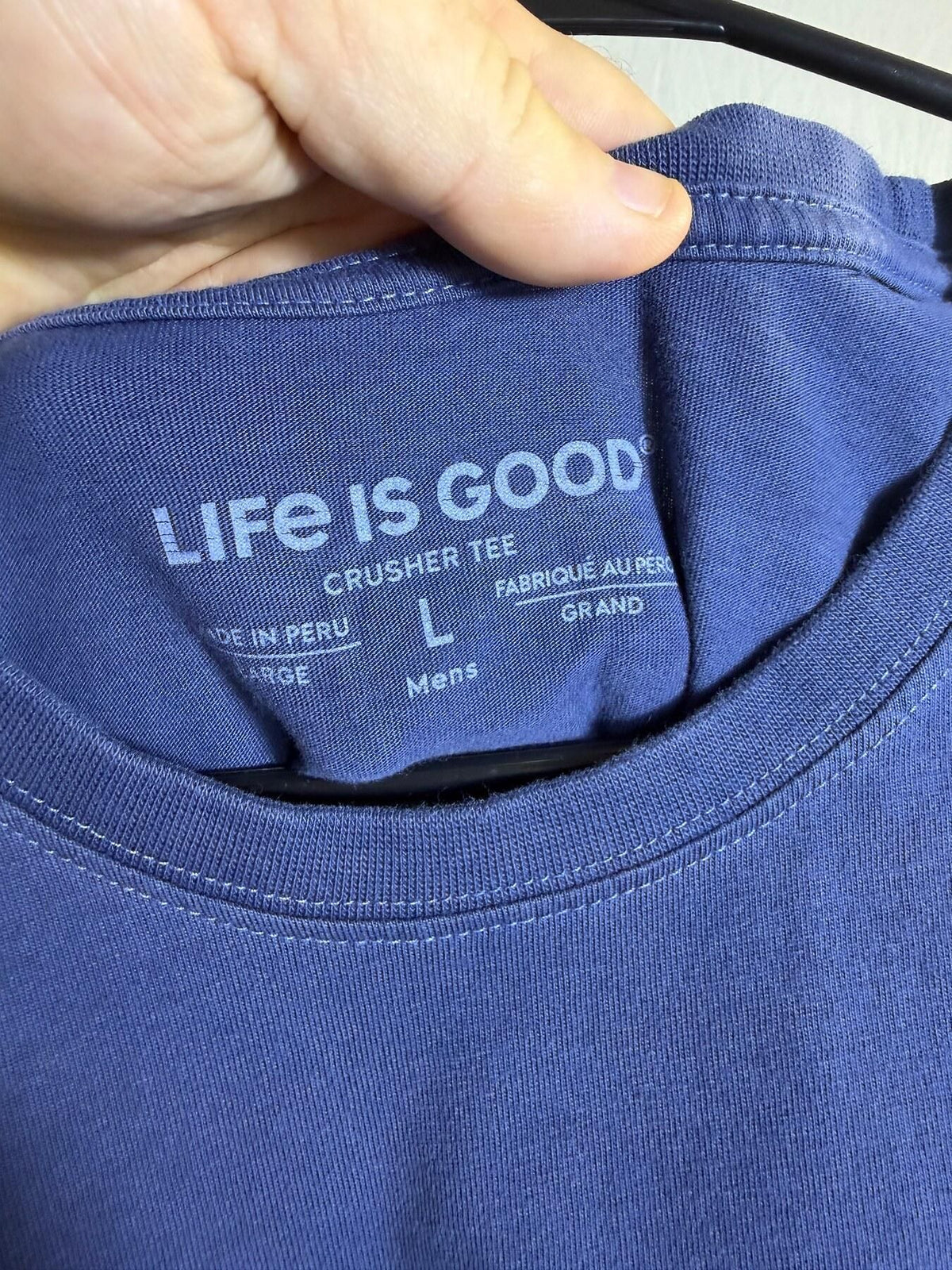 Life is Good Men's L Crusher Tee Feelin' Lucky Shamrock Blue T-Shirt - Wormhole Thrift