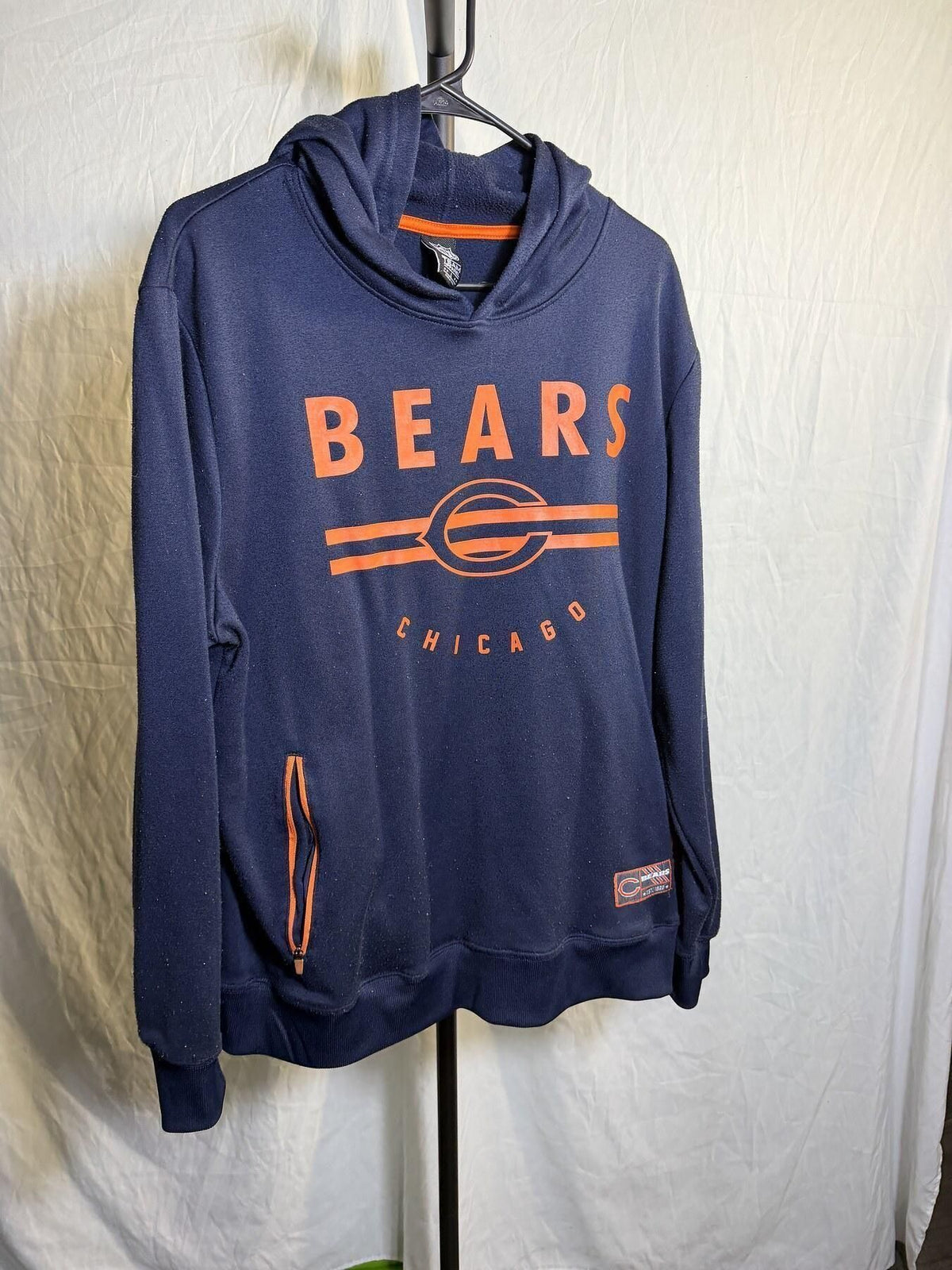NFL Team Apparel Chicago Bears Navy Blue Hoodie Size Large - Wormhole Thrift