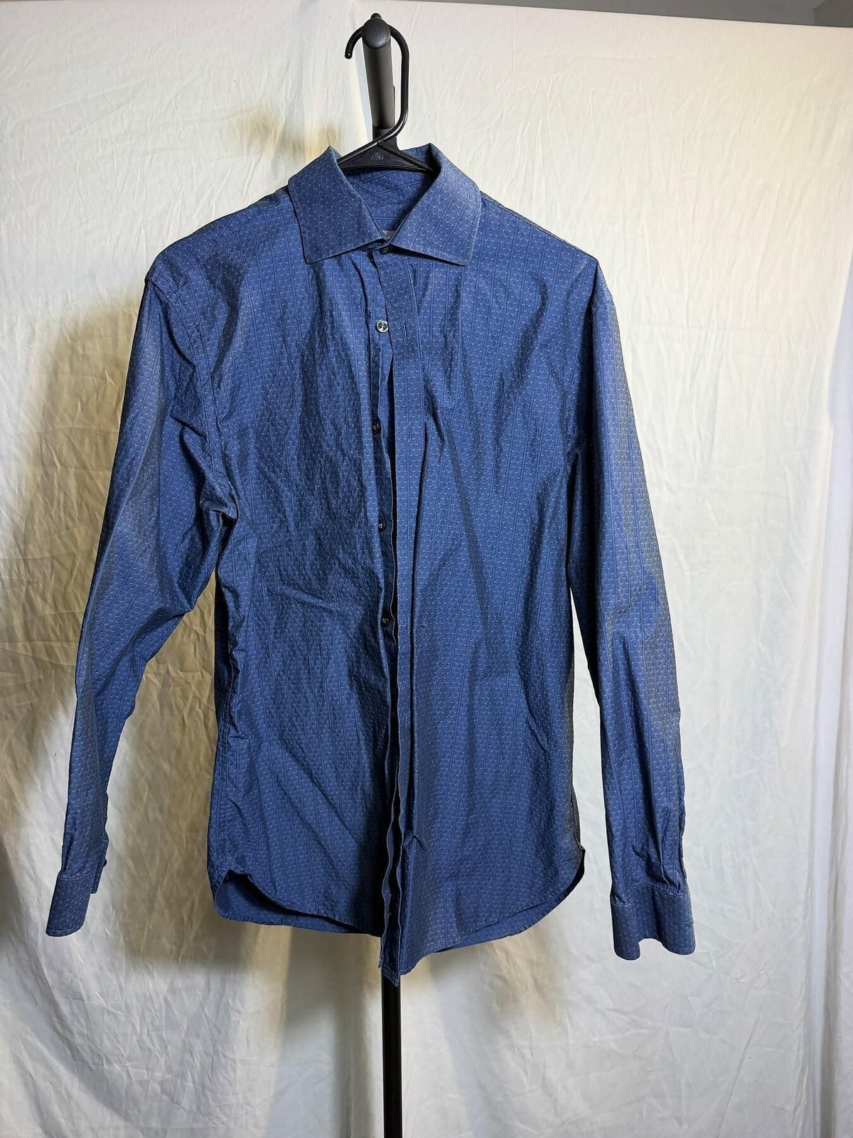 Michael Kors Men's Blue Slim Fit 100% Cotton Button-Up Shirt Size M - Wormhole Thrift