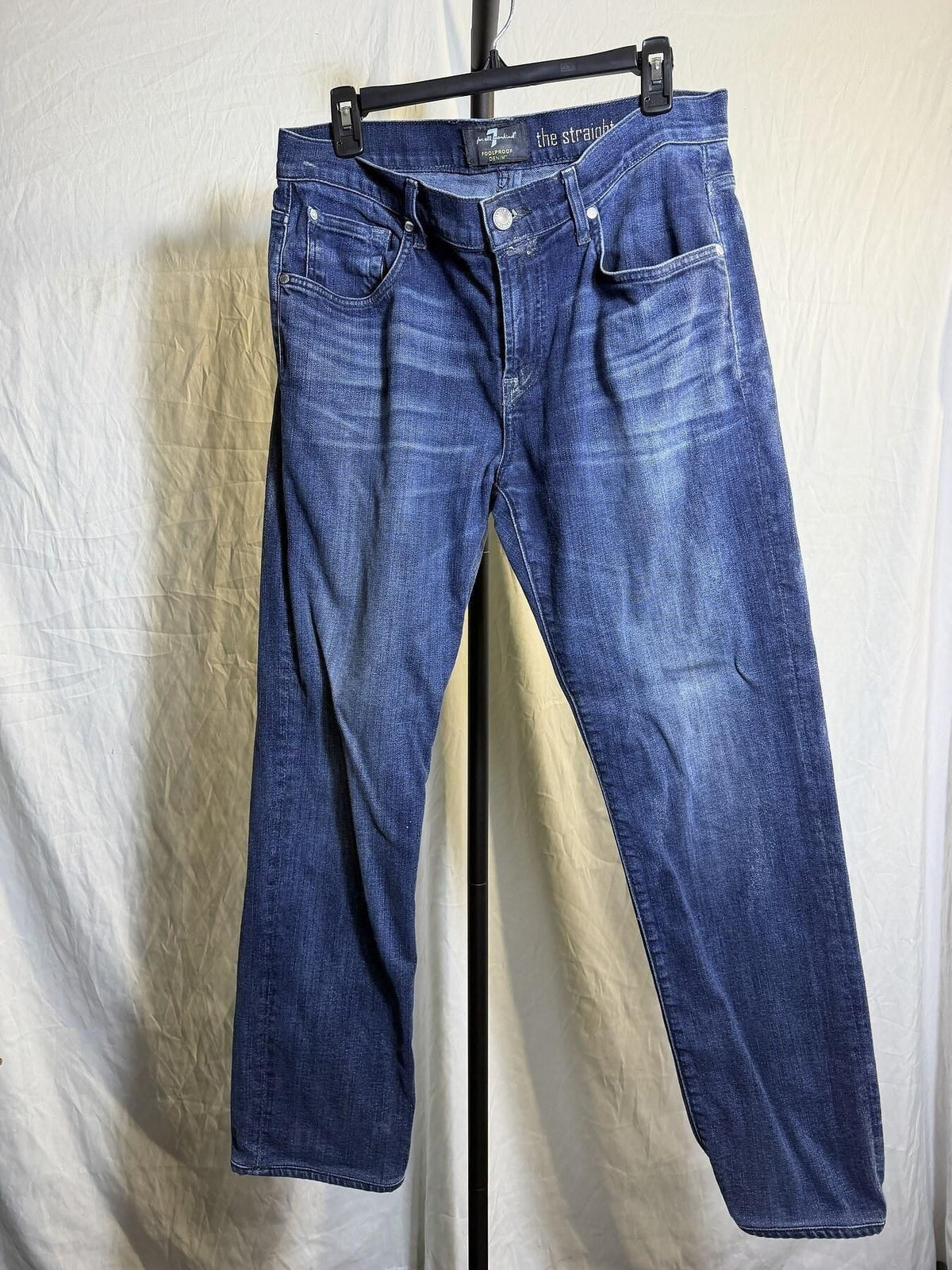 7 For All Mankind Men's The Straight Foolproof Denim Jeans Size 33 - Wormhole Thrift