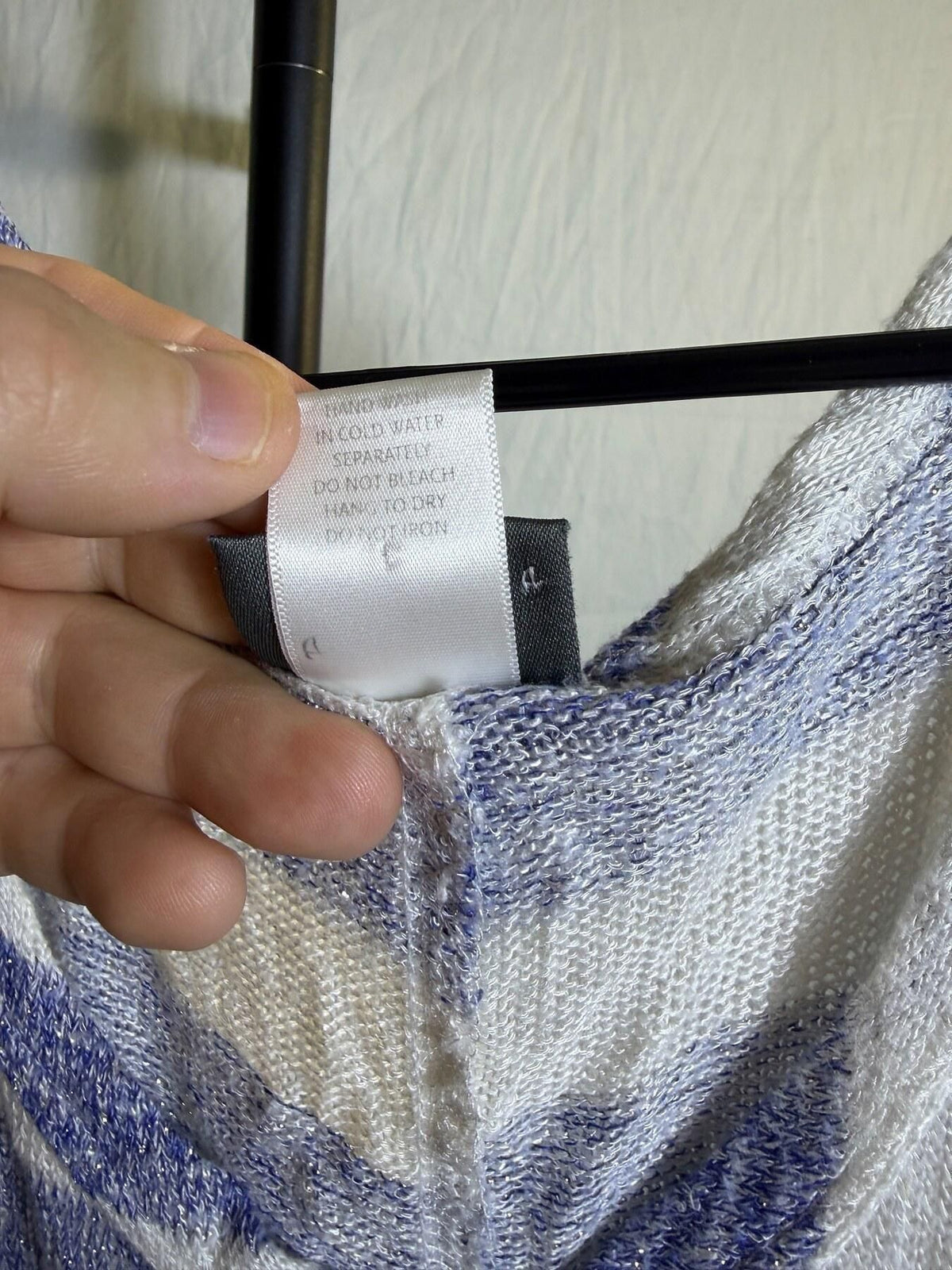 Vintage dots. Blue & White Striped Knit Tank Top - Women's Size M - Wormhole Thrift