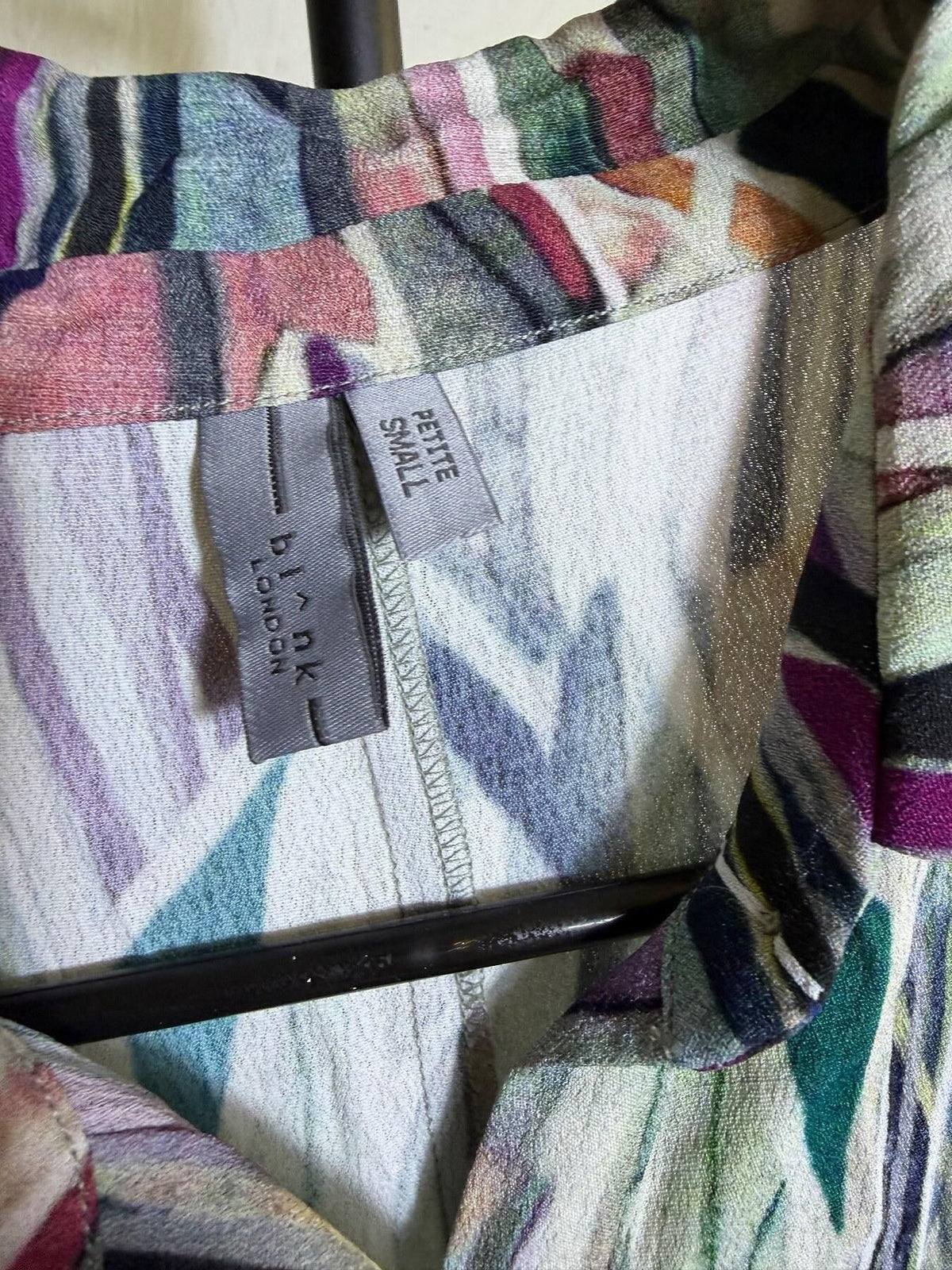 blank LONDON Petite Small Abstract Geometric Button Front Maxi Shirt Dress - Wormhole Thrift