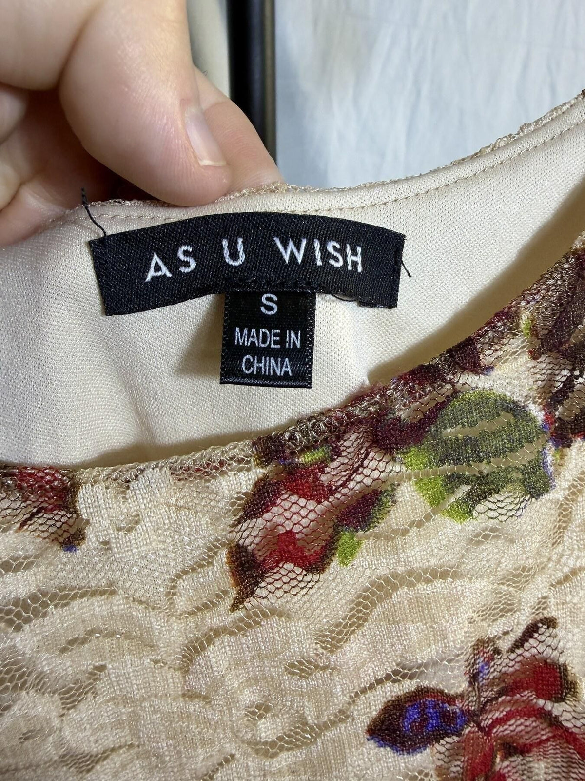 AS U WISH Floral Lace Sleeveless Mini Dress Size S - Wormhole Thrift