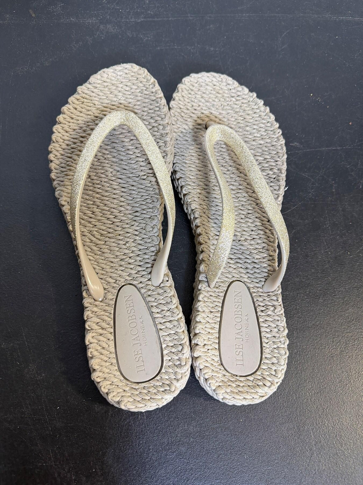 Ilse Jacobsen Hornbæk Braided Glitter Flip Flops Sandals US 9 - Wormhole Thrift