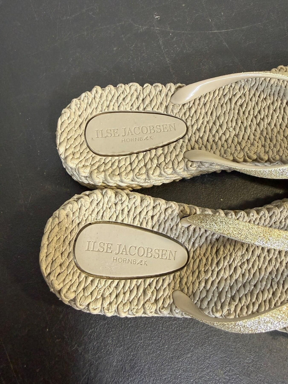Ilse Jacobsen Hornbæk Braided Glitter Flip Flops Sandals US 9 - Wormhole Thrift