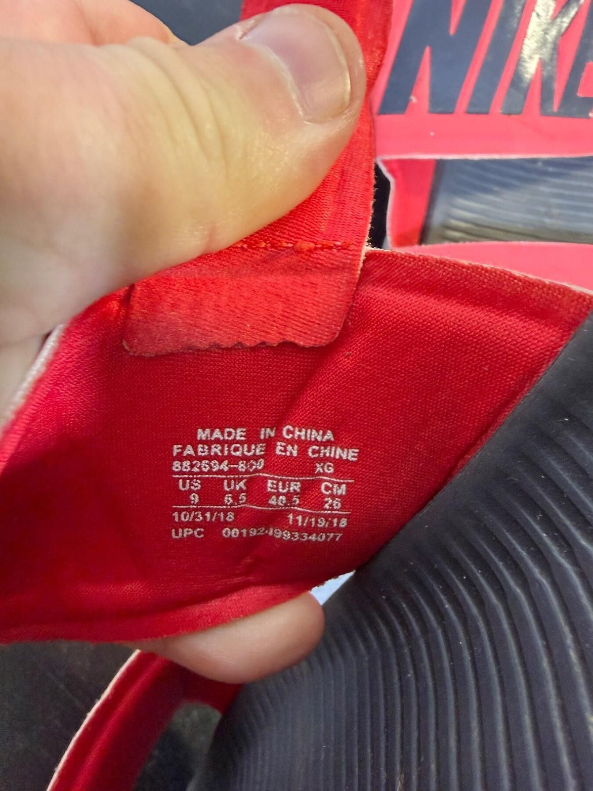Nike Kawa Shower Adjustable Slide Sandals Men's US 9 Red - Wormhole Thrift