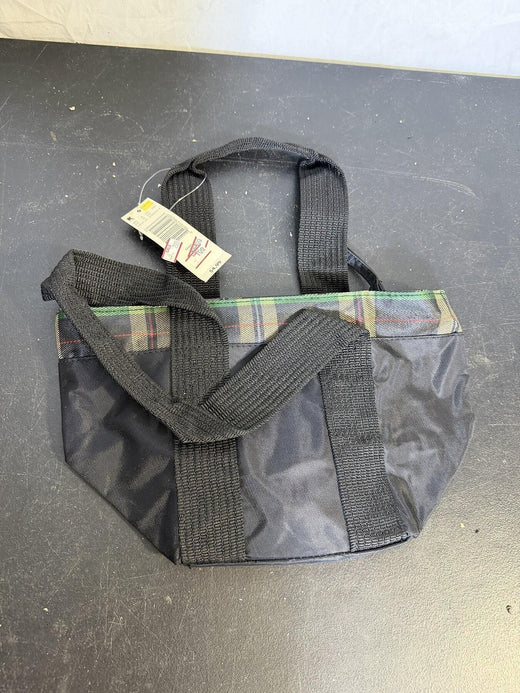 Kmart Black Plaid Small Tote Bag with Zipper Closure - Wormhole Thrift