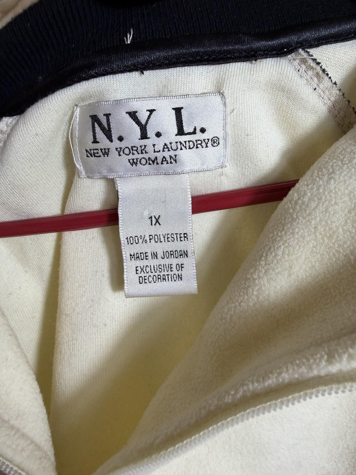 N.Y.L. New York Laundry Women's 1X Alaska White Quarter-Zip Fleece Pullover - Wormhole Thrift