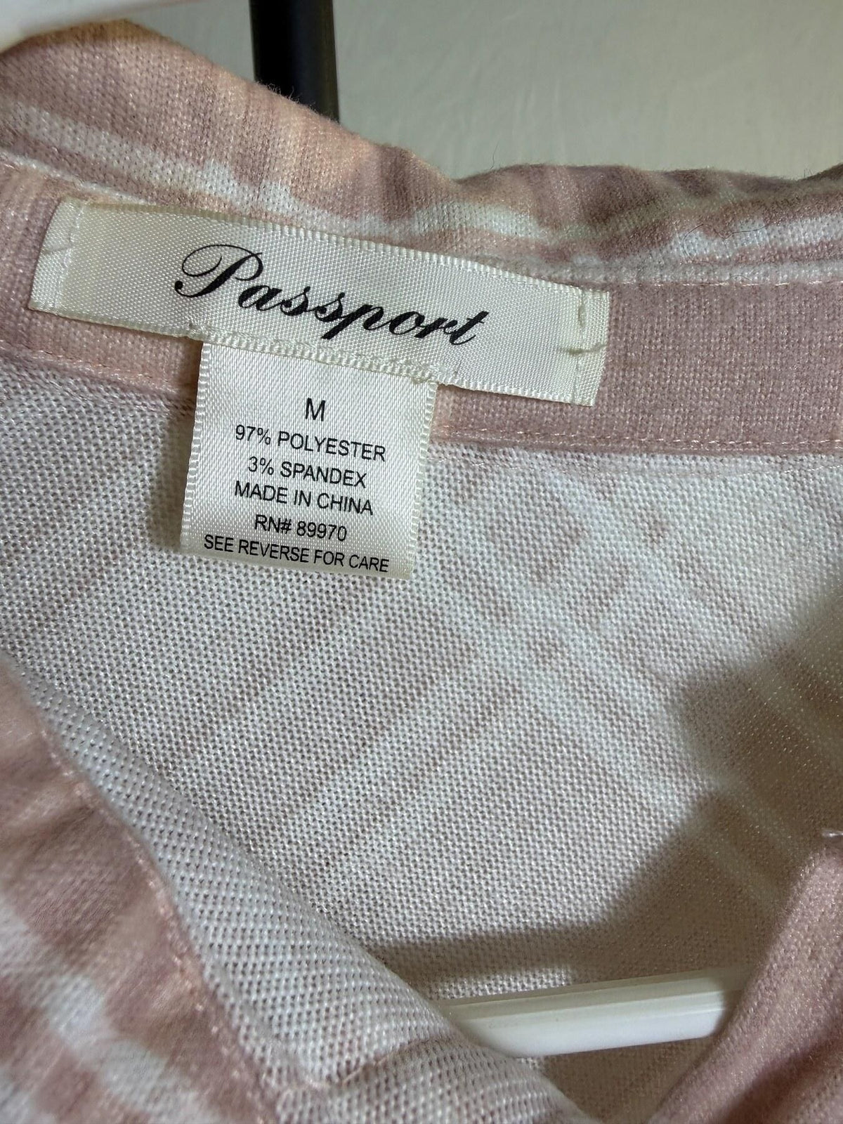 Passport Women's Pink & White Plaid Button Up Shirt Size M - Wormhole Thrift