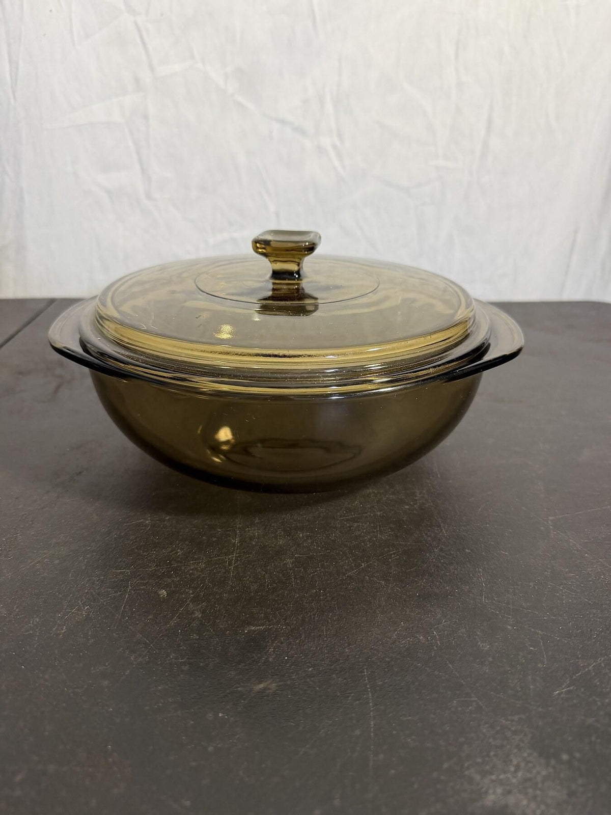 Vintage Pyrex Visions Amber 2L 2qt Round Casserole Dish with Lid - Wormhole Thrift