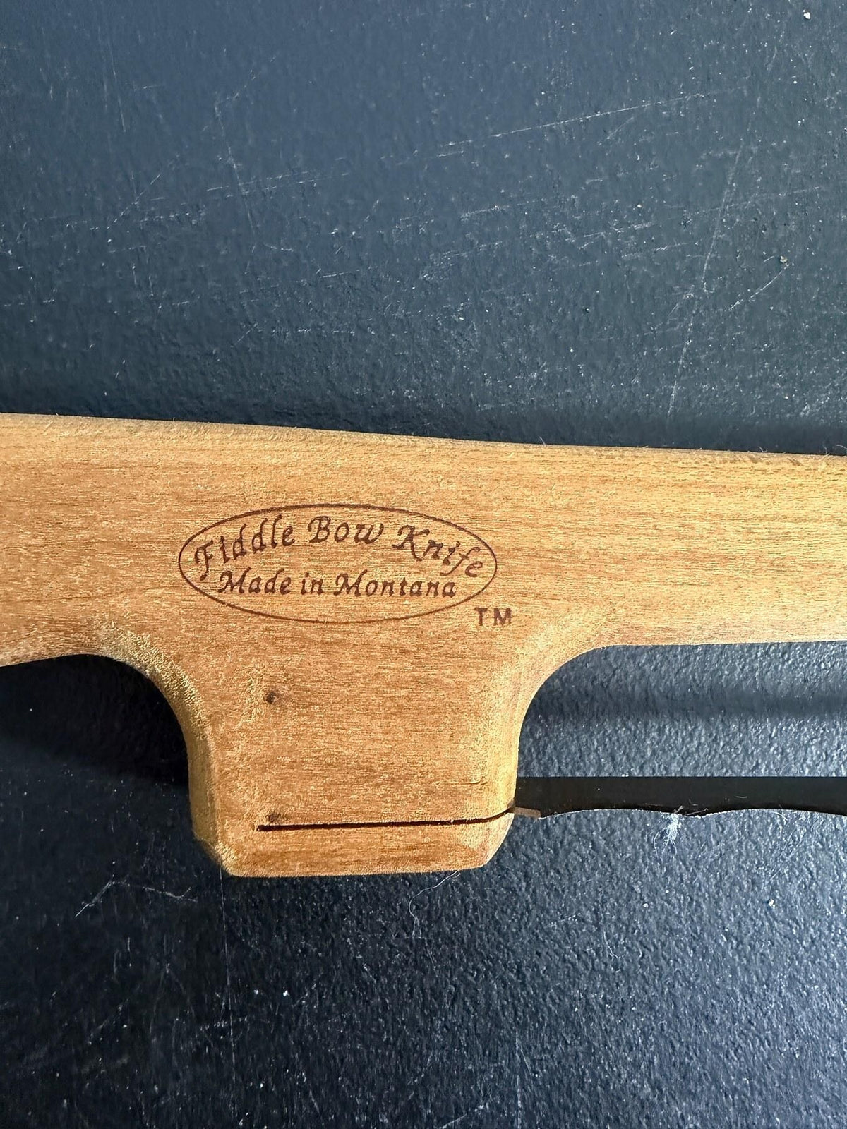 Vintage Fiddle Bow Knife Bread Slicer & Cutting Board Made in Montana - Wormhole Thrift